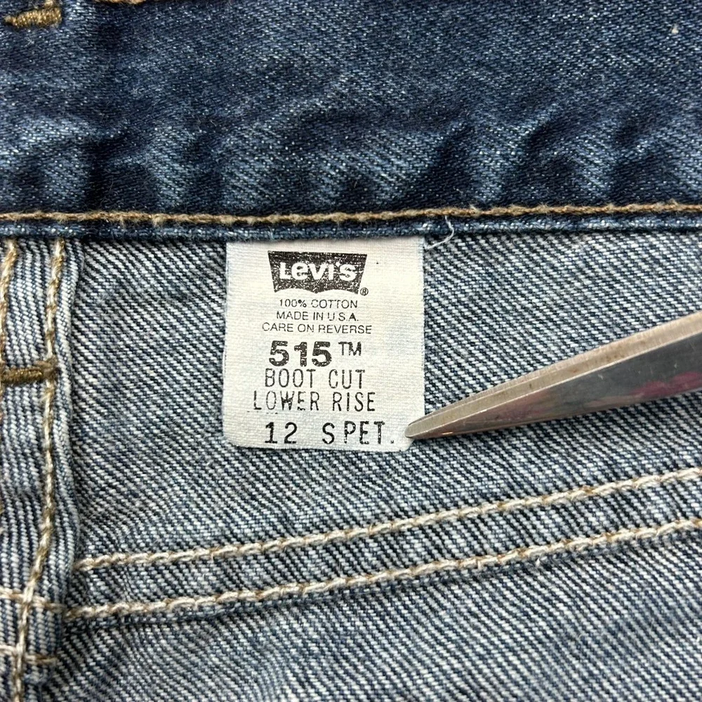 Levis 515‎ Boot Cut Low Rise Jeans Womens 12 Petite (32x27) Blue Denim Pants USA